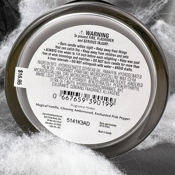 Bath & Body Works Wicked Vanilla Woods Halloween 2025 Single Wick Candle Skull - Picture 9 of 9